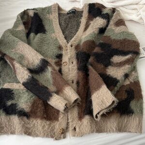 Camo cardigan NWT